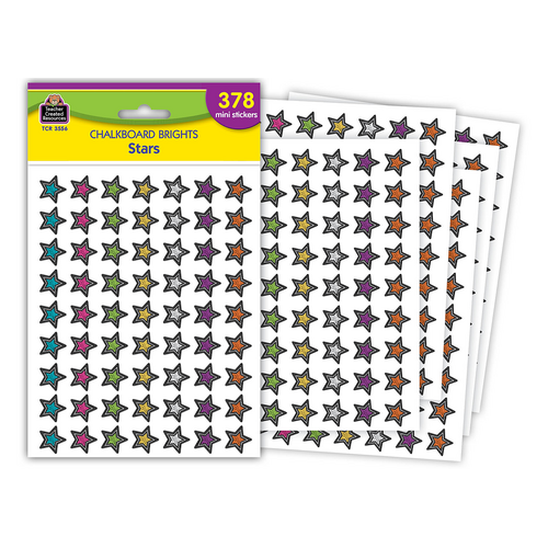 Chalkboard Brights Stars Mini Stickers TCR3556 Teacher Created