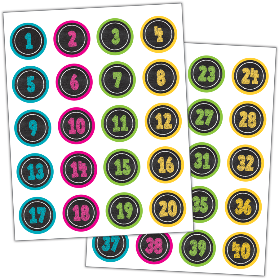 chalkboard brights numbers stickers tcr3841 teacher created resources