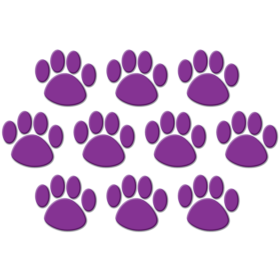 Purple Paw Prints Accents - TCR4646 | Teacher Created Resources