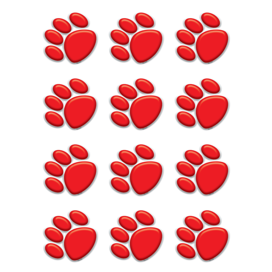 Red Paw Prints Mini Accents - TCR5119 | Teacher Created Resources