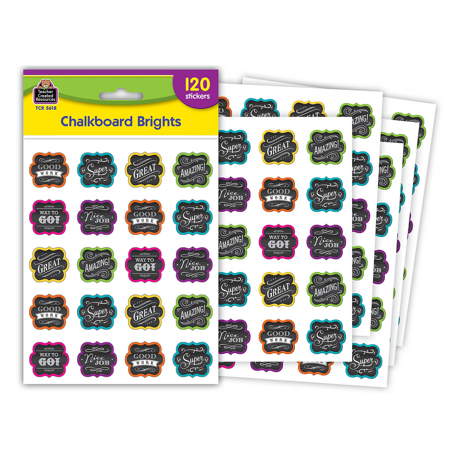 Chalkboard Brights Stickers TCR5618 Teacher Created Resources