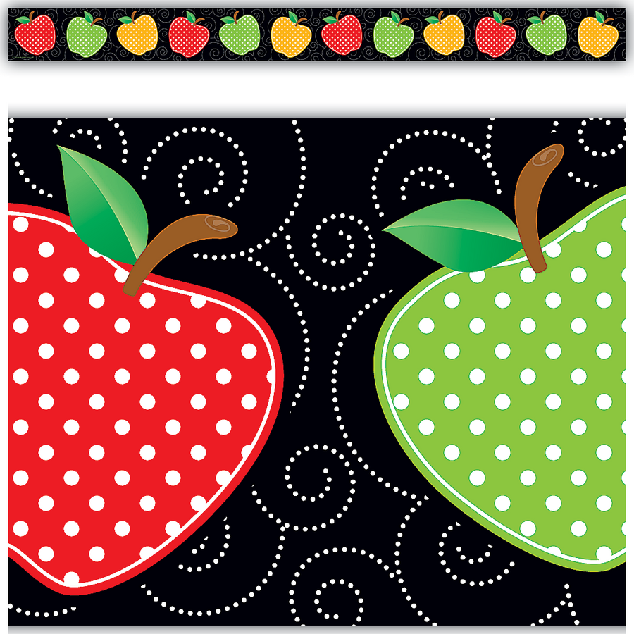Dotty Apples Straight Border Trim TCR5637 Teacher Created Resources