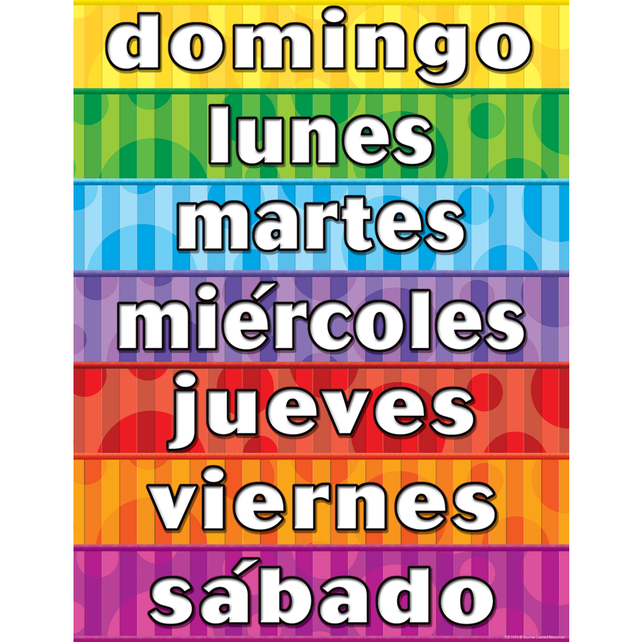 Spanish Days Of The Week Printables