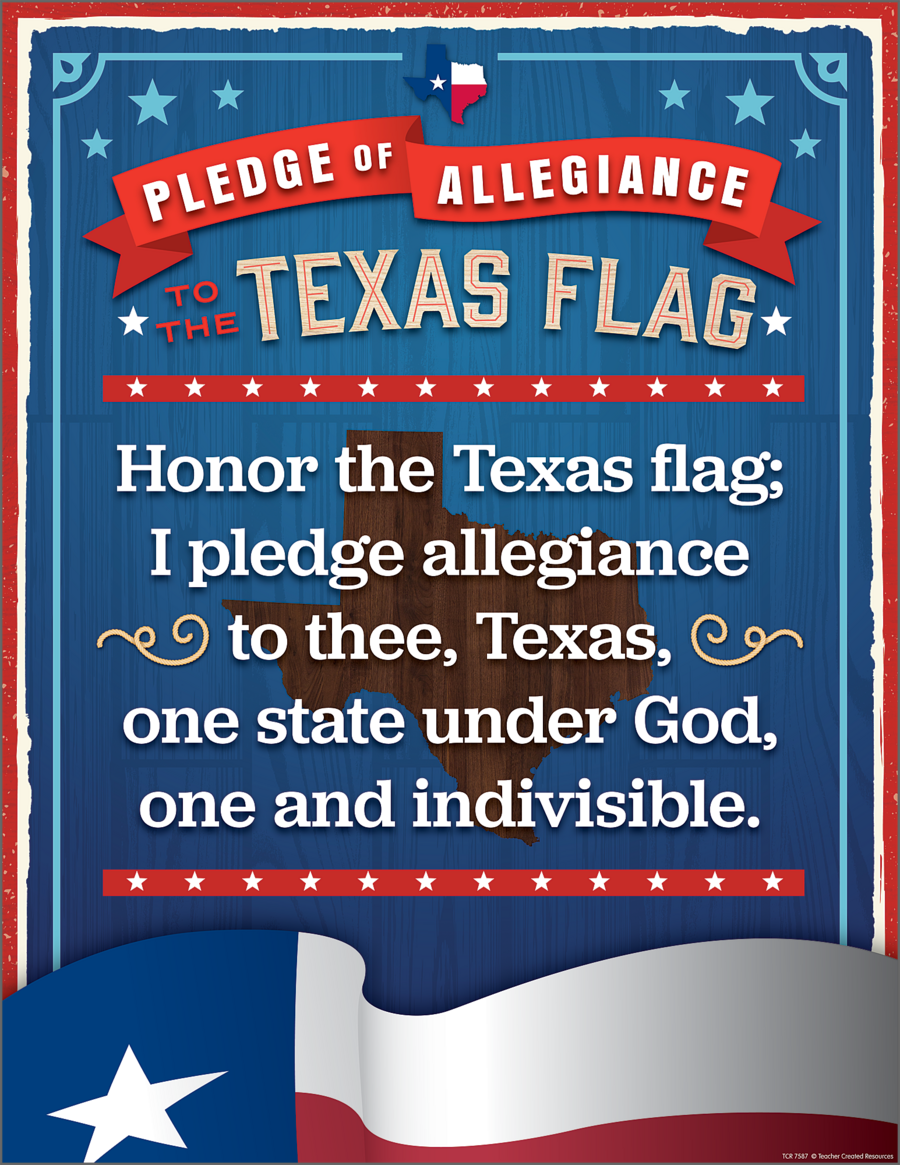 Pledge of Allegiance to the Texas Flag Chart - TCR7587 « Products ...