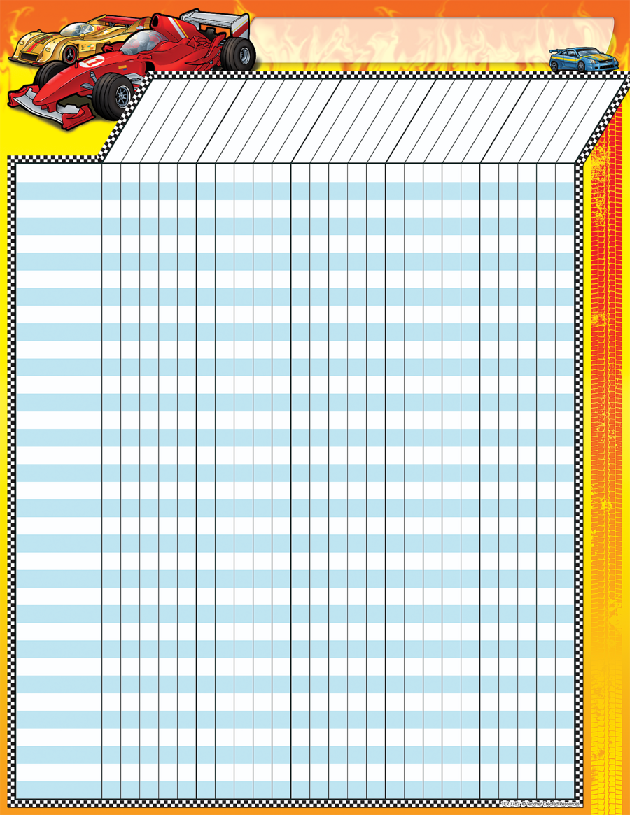 Race Cars Incentive Chart TCR7762 « Products Teacher Created Resources