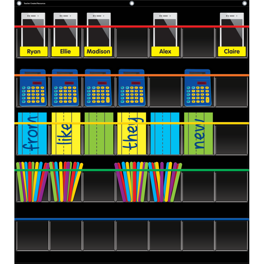 Black Storage Pocket Chart TCR20844 Teacher Created Resources Black Storage Pocket Chart TCR20844 Teacher Created Resources