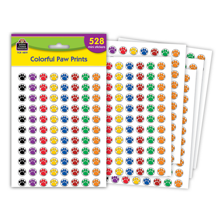 Colorful Paw Prints Mini Stickers - TCR4819 | Teacher Created Resources