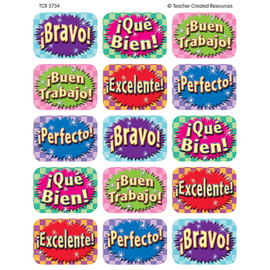 Good Work Spanish Jumbo Stickers TCR5734 Teacher Created Resources