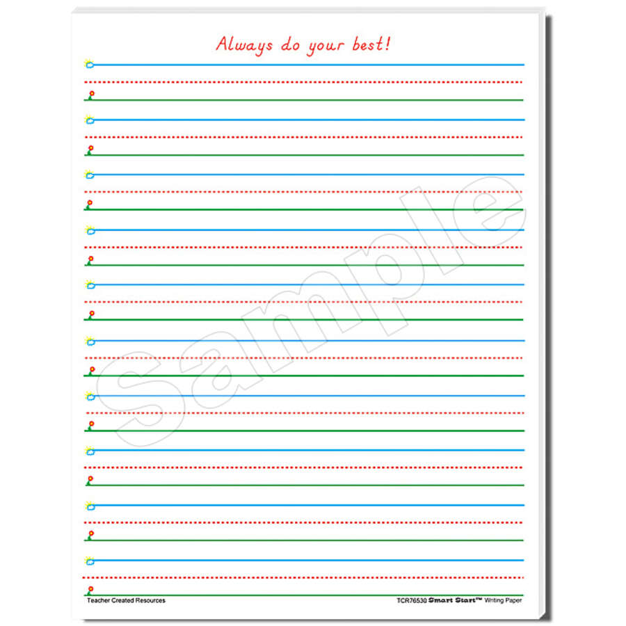 Smart Start 1 2 Writing Paper 40 Sheet Tablet TCR76530 Teacher 