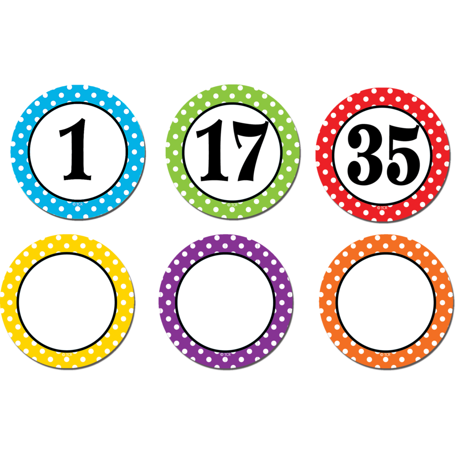 Polka Dots Numbers Magnetic Accents Tcr77211 Teacher Created Resources