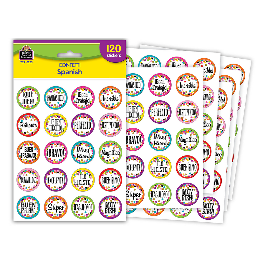 Confetti Spanish Stickers - TCR8725 | Teacher Created Resources