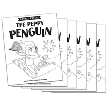 Animal Antics: The Peppy Penguin - Short e Vowel Reader (B/W version) - 6 Pack