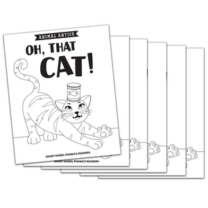BSE53321 Animal Antics: Oh, That Cat! - Short a Vowel Reader (B/W version) - 6 pack Image