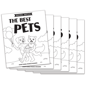 BSE53325 Animal Antics: The Best Pets - Short e Vowel Reader (B/W version) - 6 Pack Image