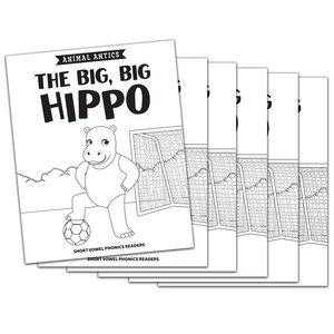 BSE53329 Animal Antics: The Big, Big Hippo - Short i Vowel Reader (B/W version) - 6 Pack Image