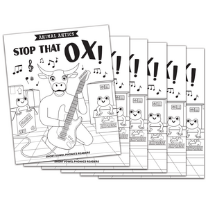 BSE53332 Animal Antics: Stop That, Ox! - Short o Vowel Reader (B/W version) - 6 Pack Image