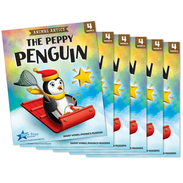 BSE53309 Animal Antics: The Peppy Penguin - Short Vowel e Reader - 6 Pack Image