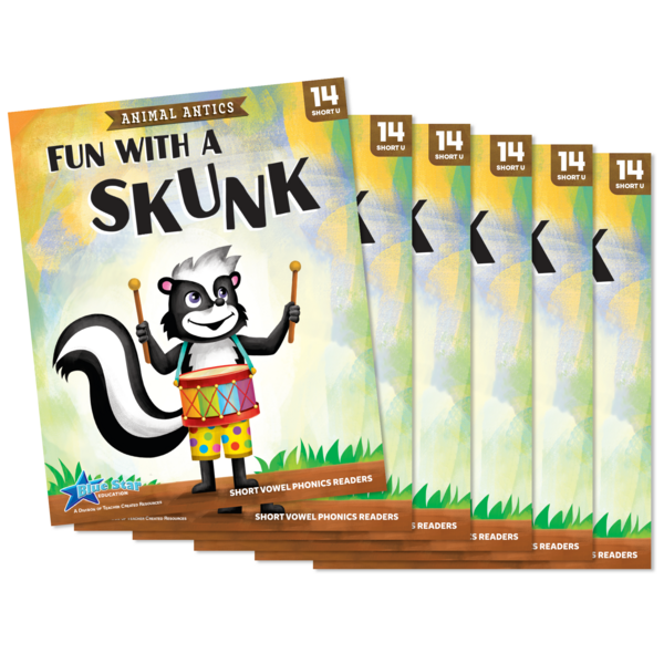 BSE53319 Animal Antics: Fun with a Skunk - Short Vowel u Reader - 6 Pack Image