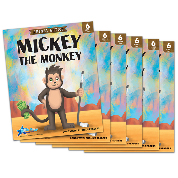 BSE53482 Animal Antics: Mickey the Monkey - Long e Vowel Reader - 6 Pack Image