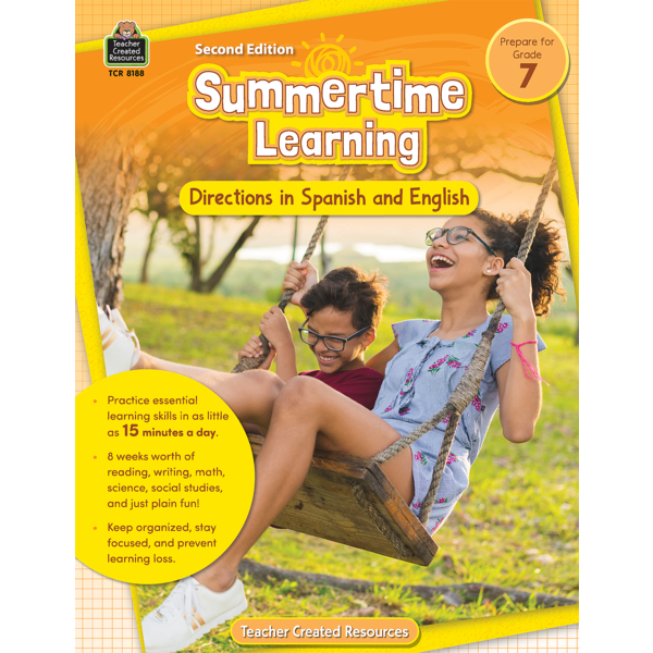 BSE8188 Summertime Learning Grade 7 - Spanish Directions Image