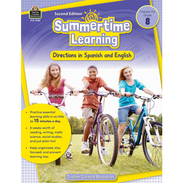 BSE8189 Summertime Learning Grade 8 - Spanish Directions Image