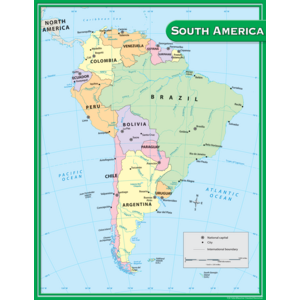 South America Map Chart - TCR7656 | Teacher Created Resources