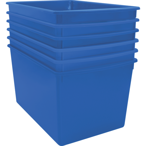 Blue Plastic MultiPurpose Bin 6 pack TCR2088612 Teacher Created