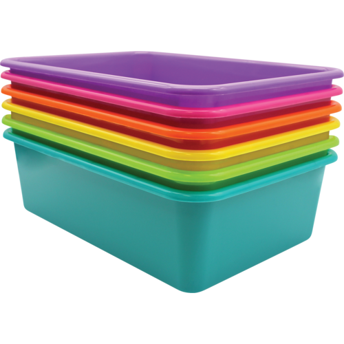 Brights Large Plastic Storage Bins Set of 6 TCR2088644 Teacher