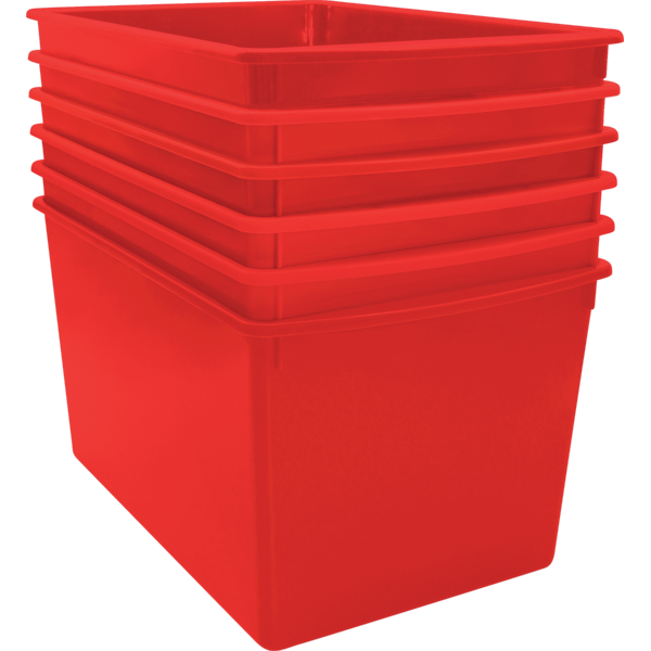 Red Plastic Multi-purpose Bin 6 Pack - Tcr2088614 