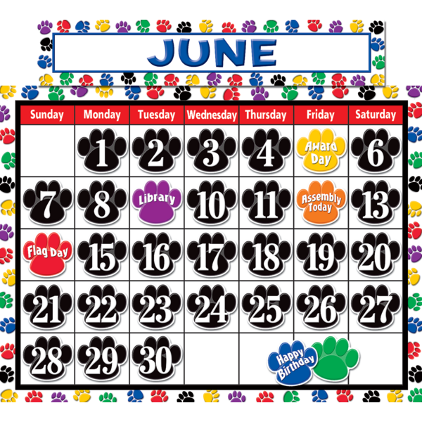 colorful-paw-prints-calendar-bulletin-board-display-set-tcr4328-teacher-created-resources
