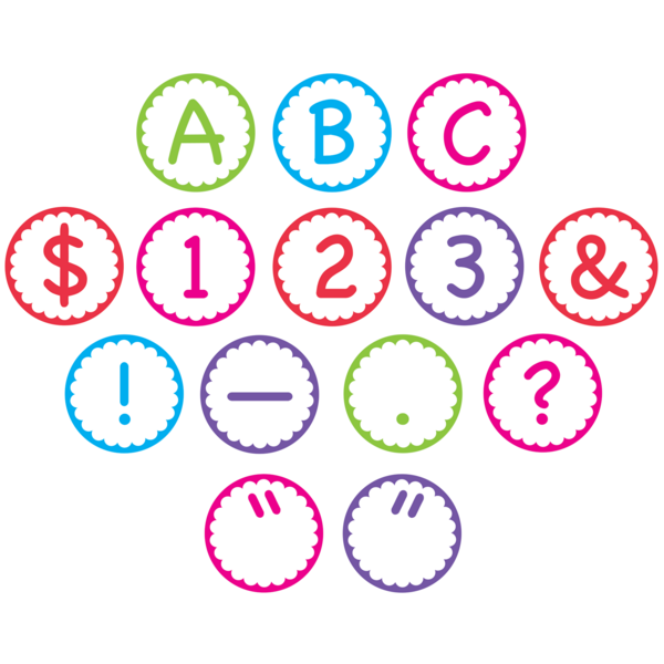 multicolor scallop circle letters tcr75402 teacher created resources