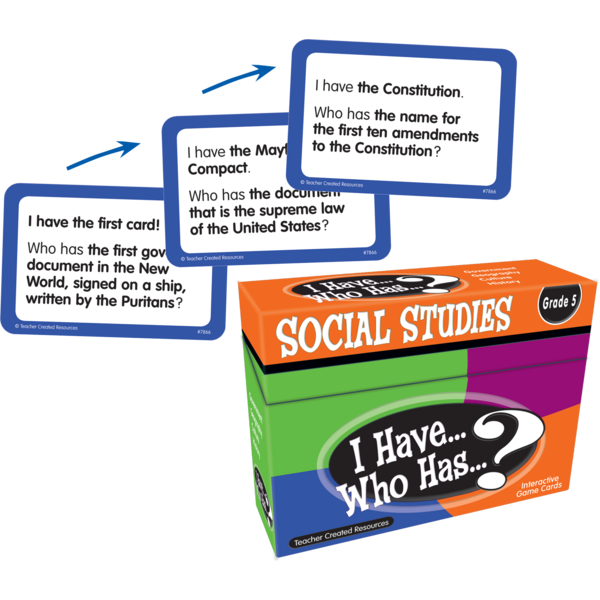 I Have, Who Has Social Studies Game Grade 5 TCR7866 Teacher Created