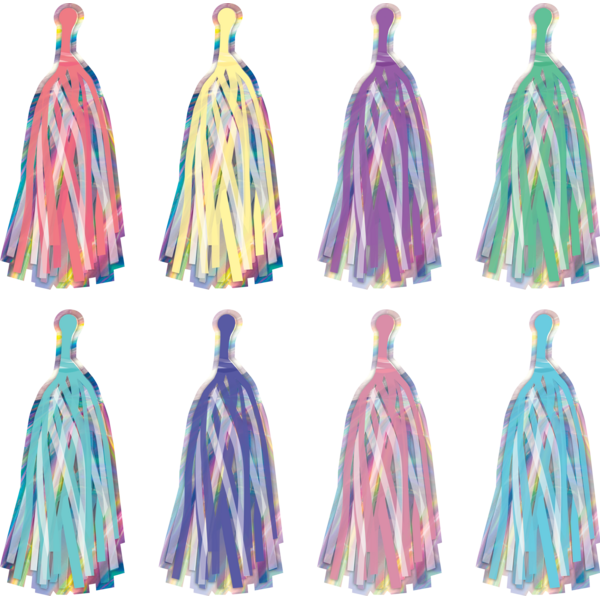 iridescent crocs with tassels