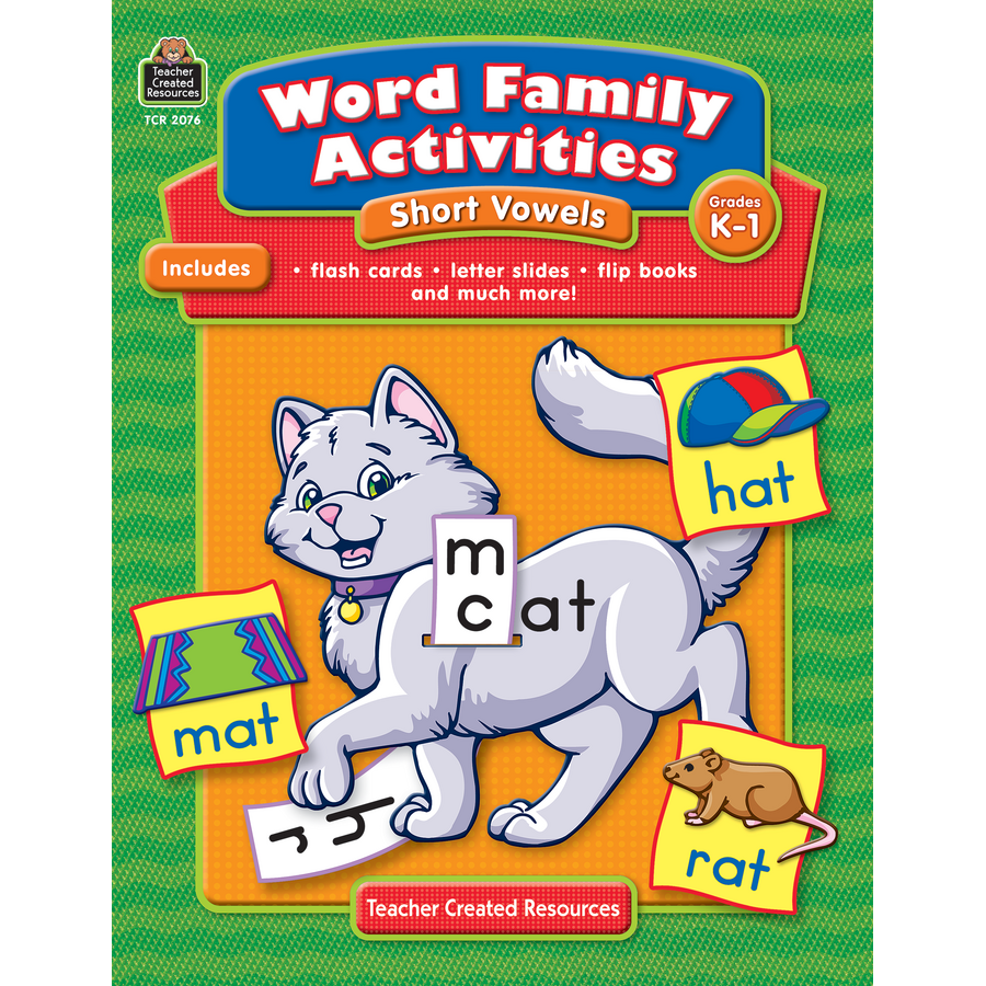 word family activities short vowels grade k 1 tcr2076 teacher