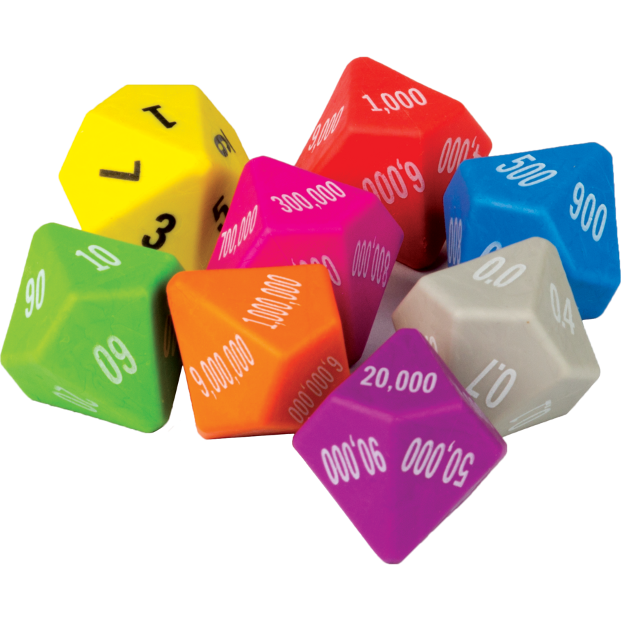 place value dice 8 pack tcr20807 teacher created resources