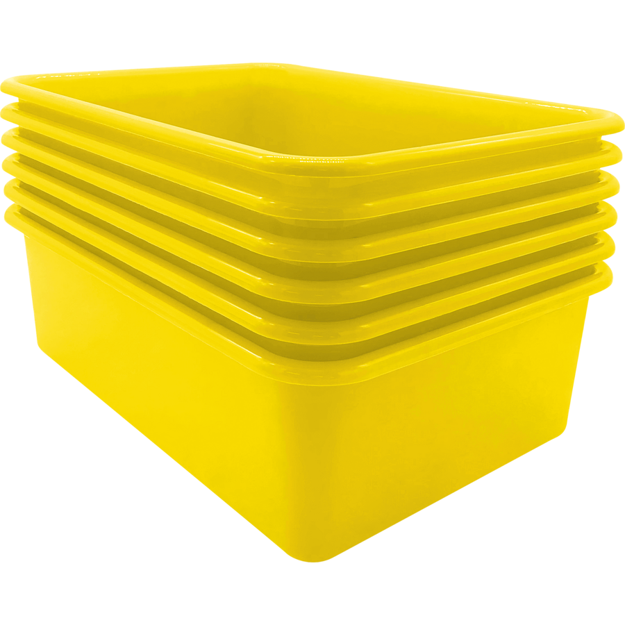 Yellow Large Plastic Storage Bin 6 Pack TCR2088596 Teacher Created