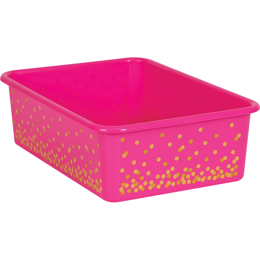 pink plastic toy bin