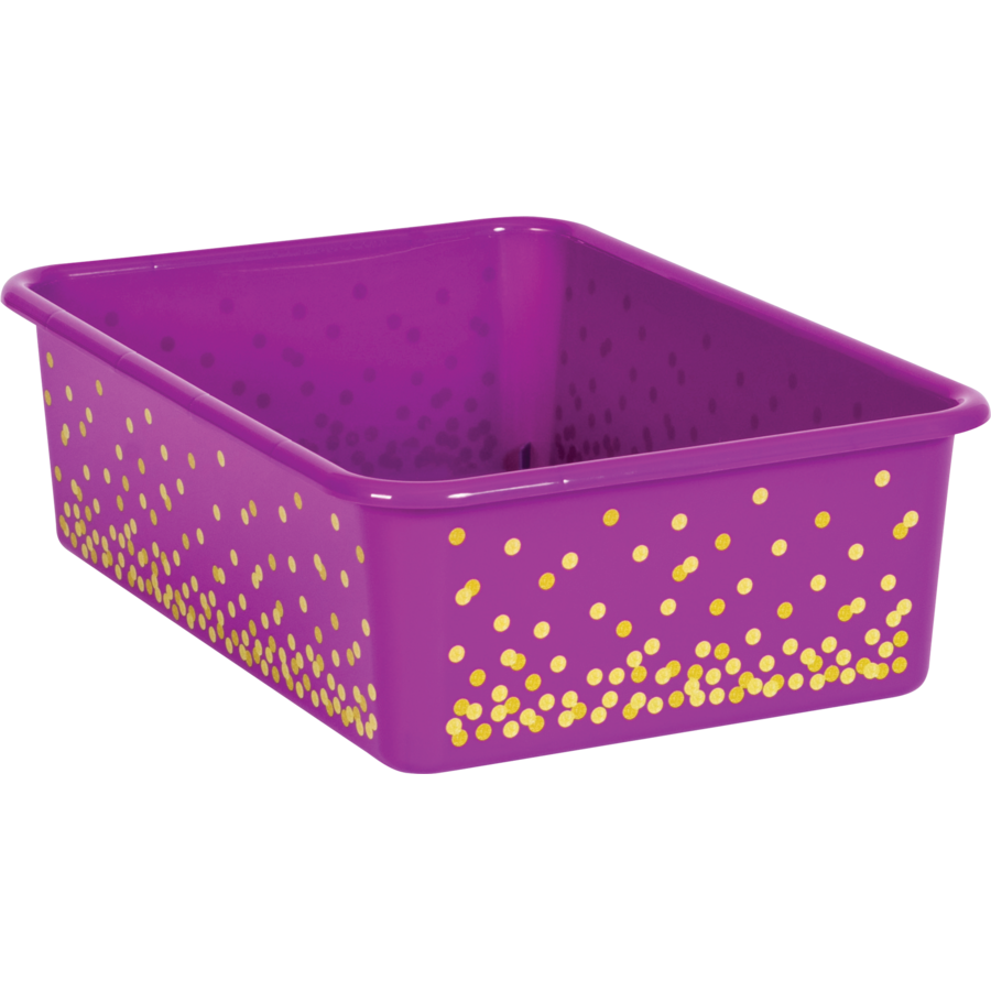Purple Confetti Large Plastic Storage Bins 6Pack TCR32246 Teacher