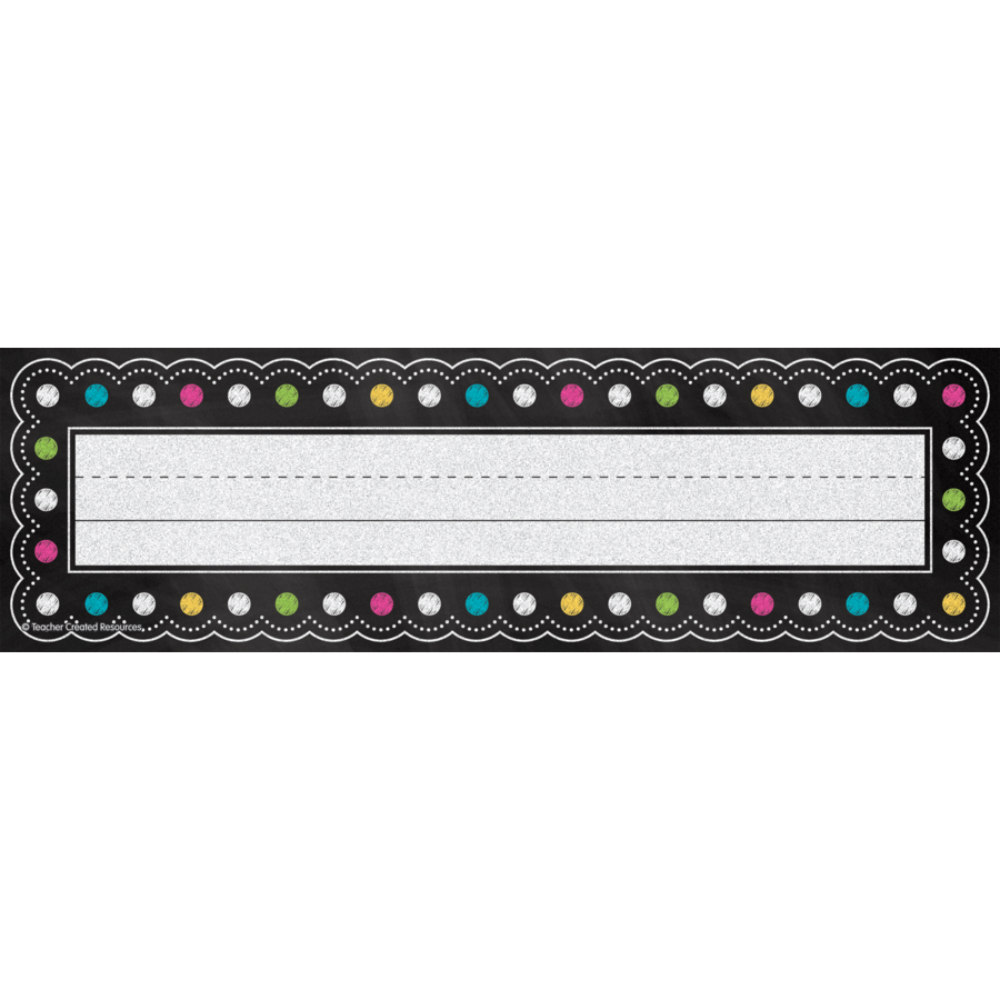 Chalkboard Brights Flat Name Plates Tcr5624 Teacher Created Resources