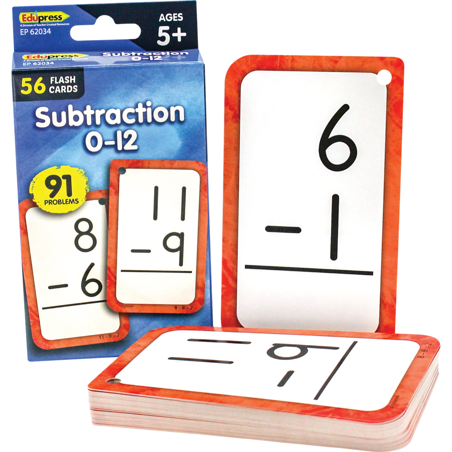 Subtraction 0 12 Flash Cards TCR62034 Teacher Created Resources