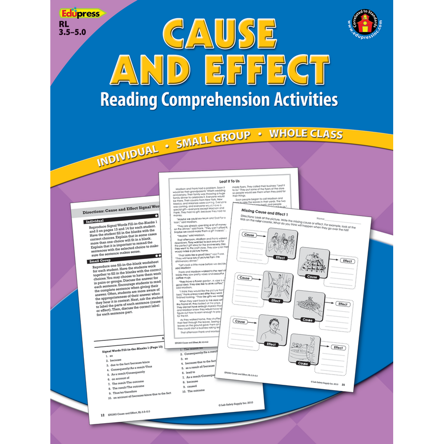 Reading Comprehension Book Cause Effect Blue Level Tcr Teacher Created Resources