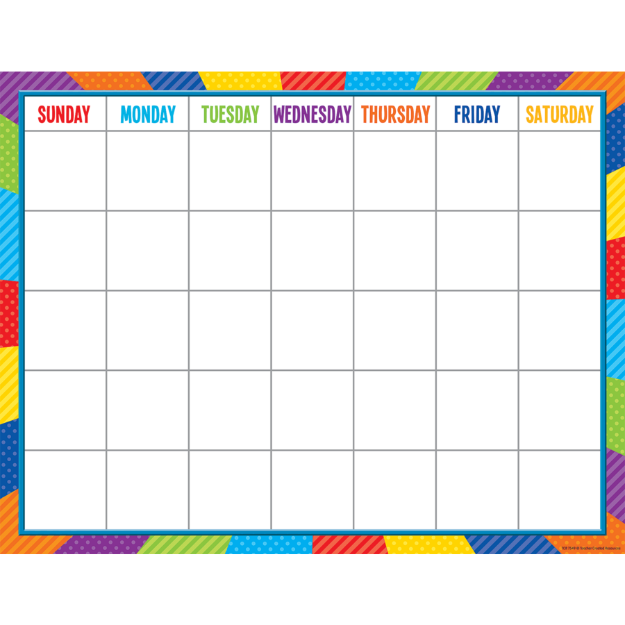 Playful Patterns Calendar Chart TCR7549 Teacher Created Resources