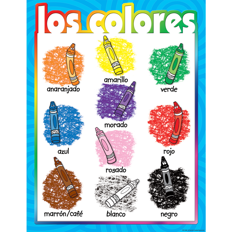 Colors Spanish Chart TCR7686 Teacher Created Resources