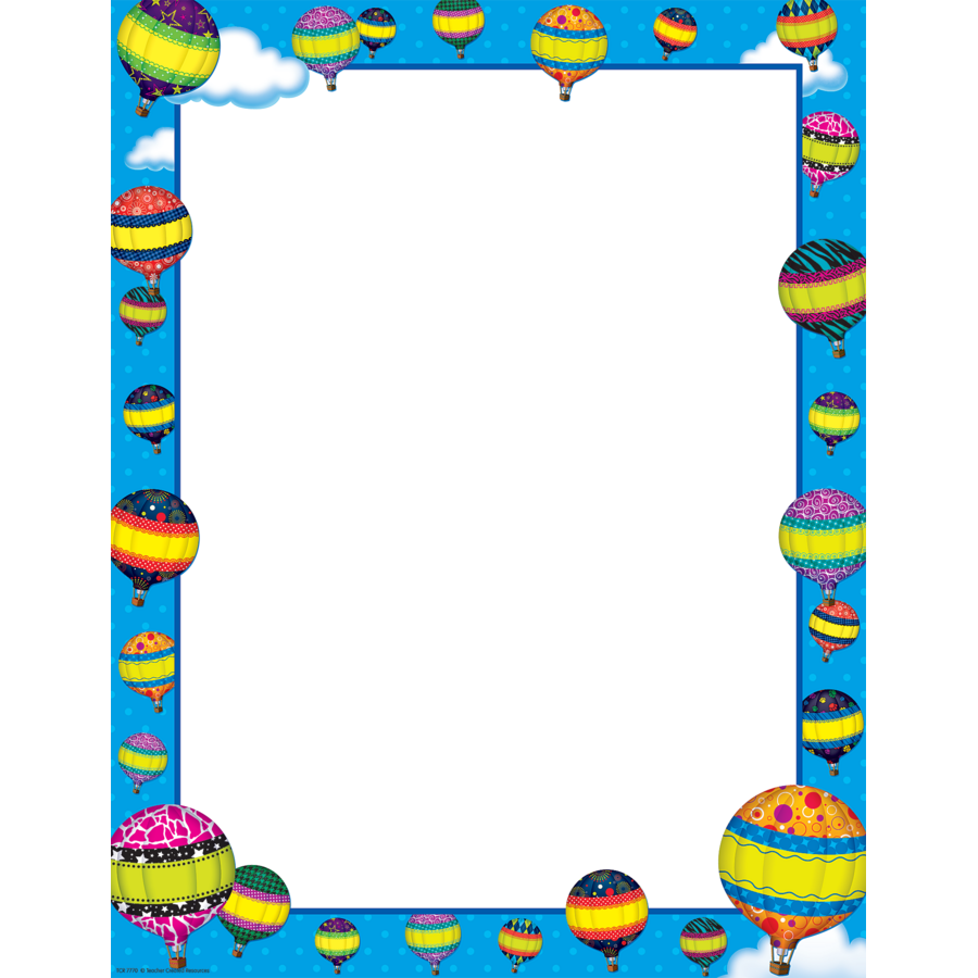 Hot Air Balloons Blank Chart TCR7770 Teacher Created Resources