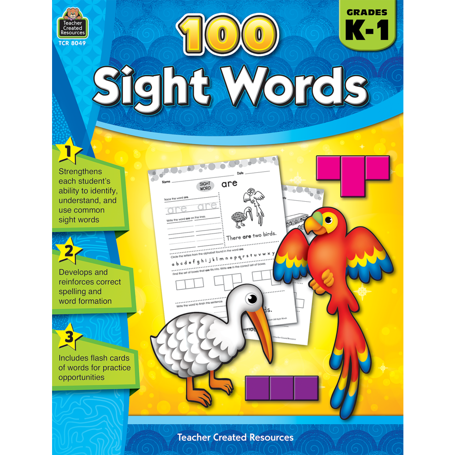 100 Sight Words Grades K 1 TCR8049 Teacher Created Resources