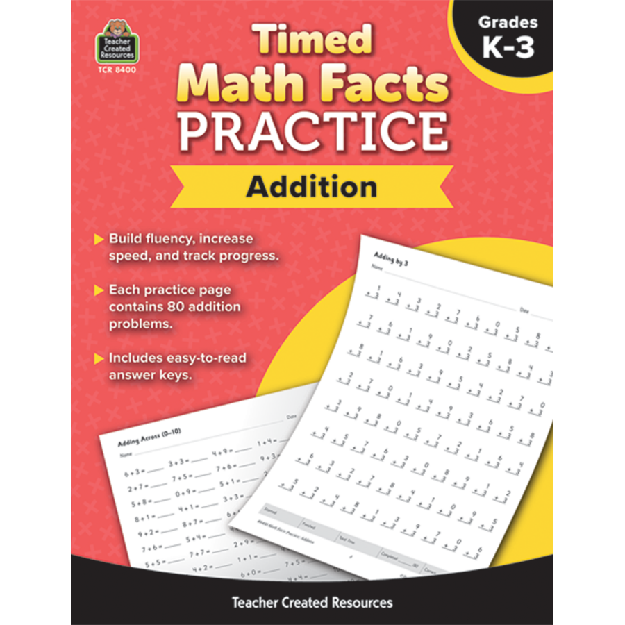 Timed Math Facts Practice: Addition - TCR8400 | Teacher Created Resources