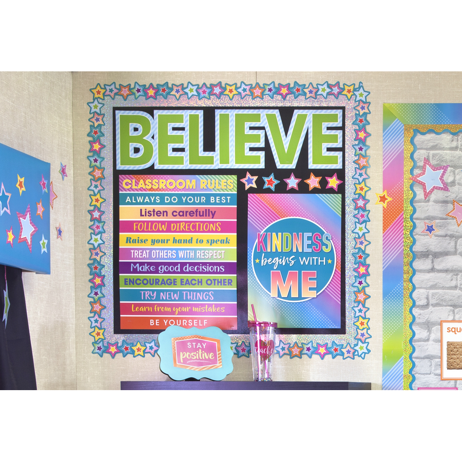Colorful Vibes Motivation Bulletin Board Display TCR8781 Teacher