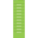 Lime Polka Dots 10 Pocket File Storage Pocket Chart