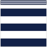 Navy Blue & White Stripes Straight Border Trim