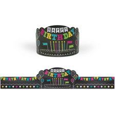 Chalkboard Brights Happy Birthday Crowns